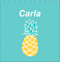 Thumbnail for Personalized Pineapple Shower Curtain - Text Above Big Pineapple - Decorate View
