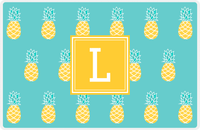 Thumbnail for Personalized Pineapple Placemat - Teal Background - Square Nameplate -  View