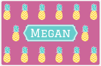 Thumbnail for Personalized Pineapple Placemat - Pink Background - Decorative Rectangle Nameplate -  View