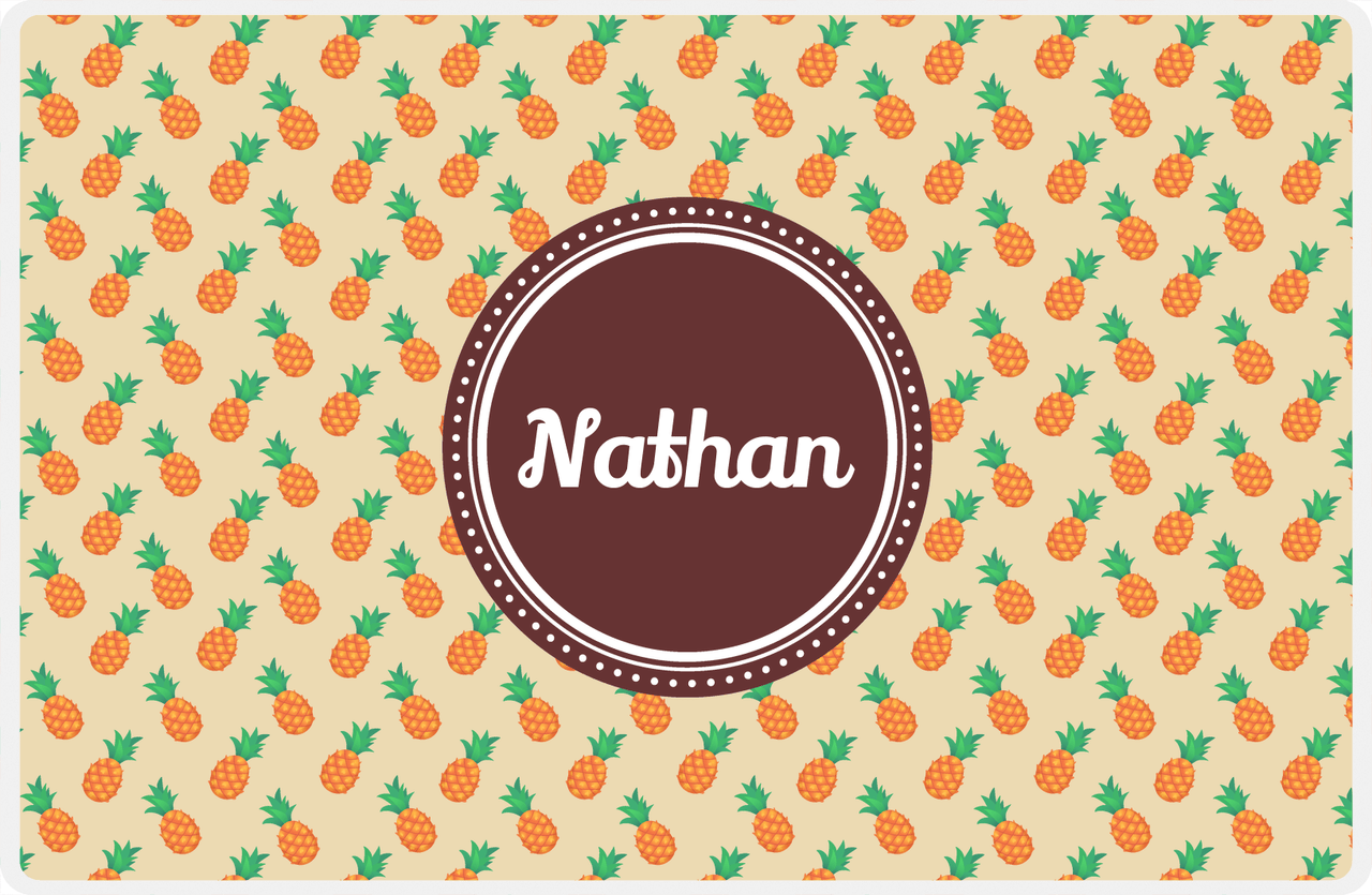 Personalized Pineapple Placemat IV - Circle Nameplate -  View