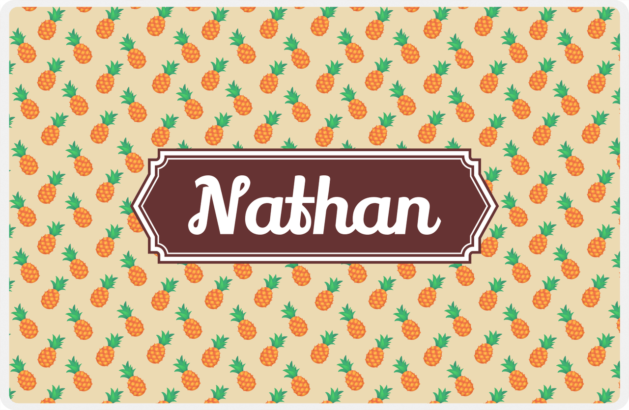 Personalized Pineapple Placemat IV - Decorative Rectangle Nameplate -  View