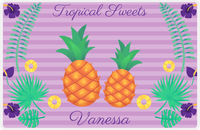 Thumbnail for Personalized Pineapple Placemat V - Tropical Sweets - Purple Background -  View