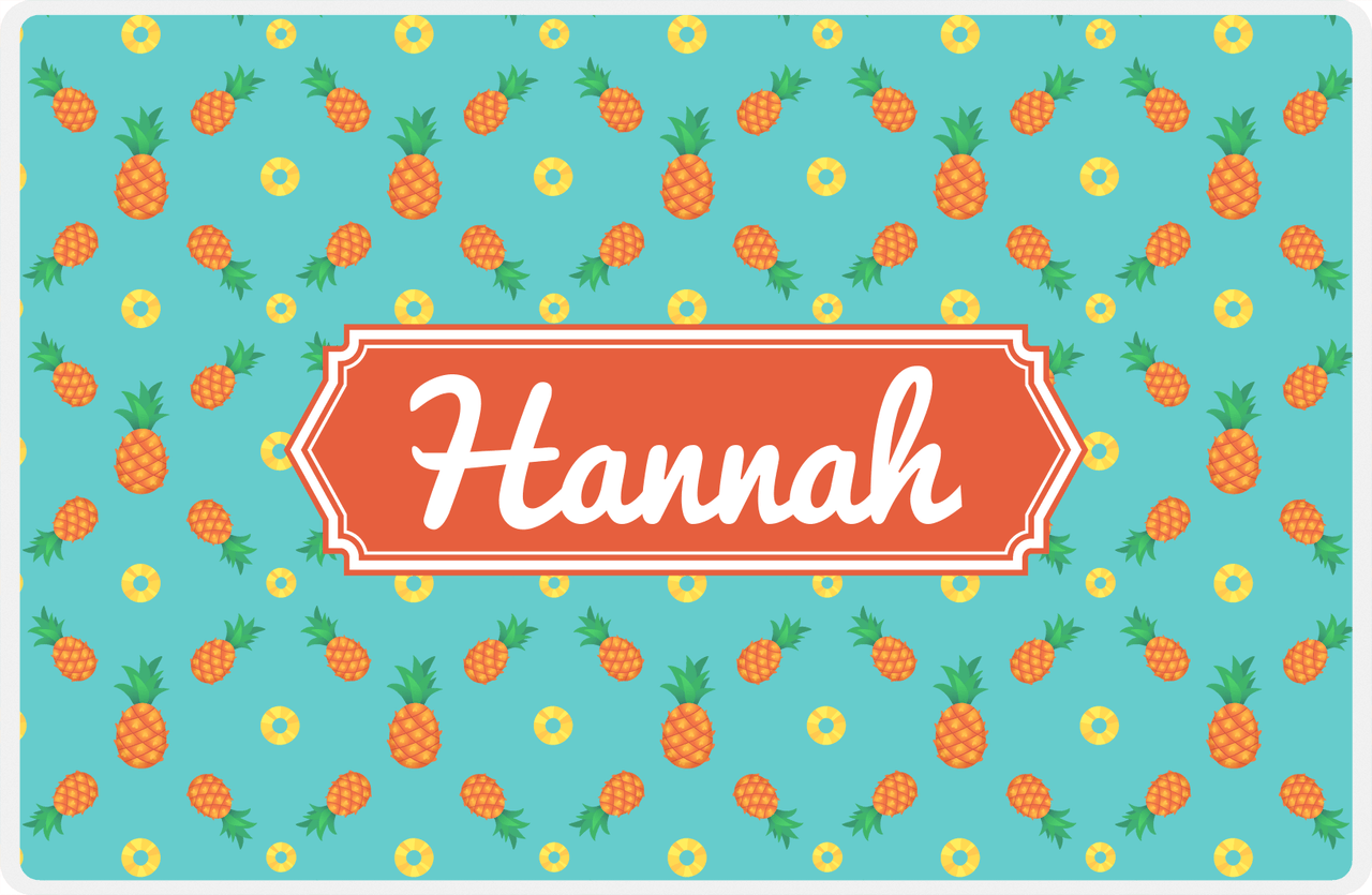 Personalized Pineapple Placemat II - Pineapple Slice - Decorative Rectangle Nameplate -  View