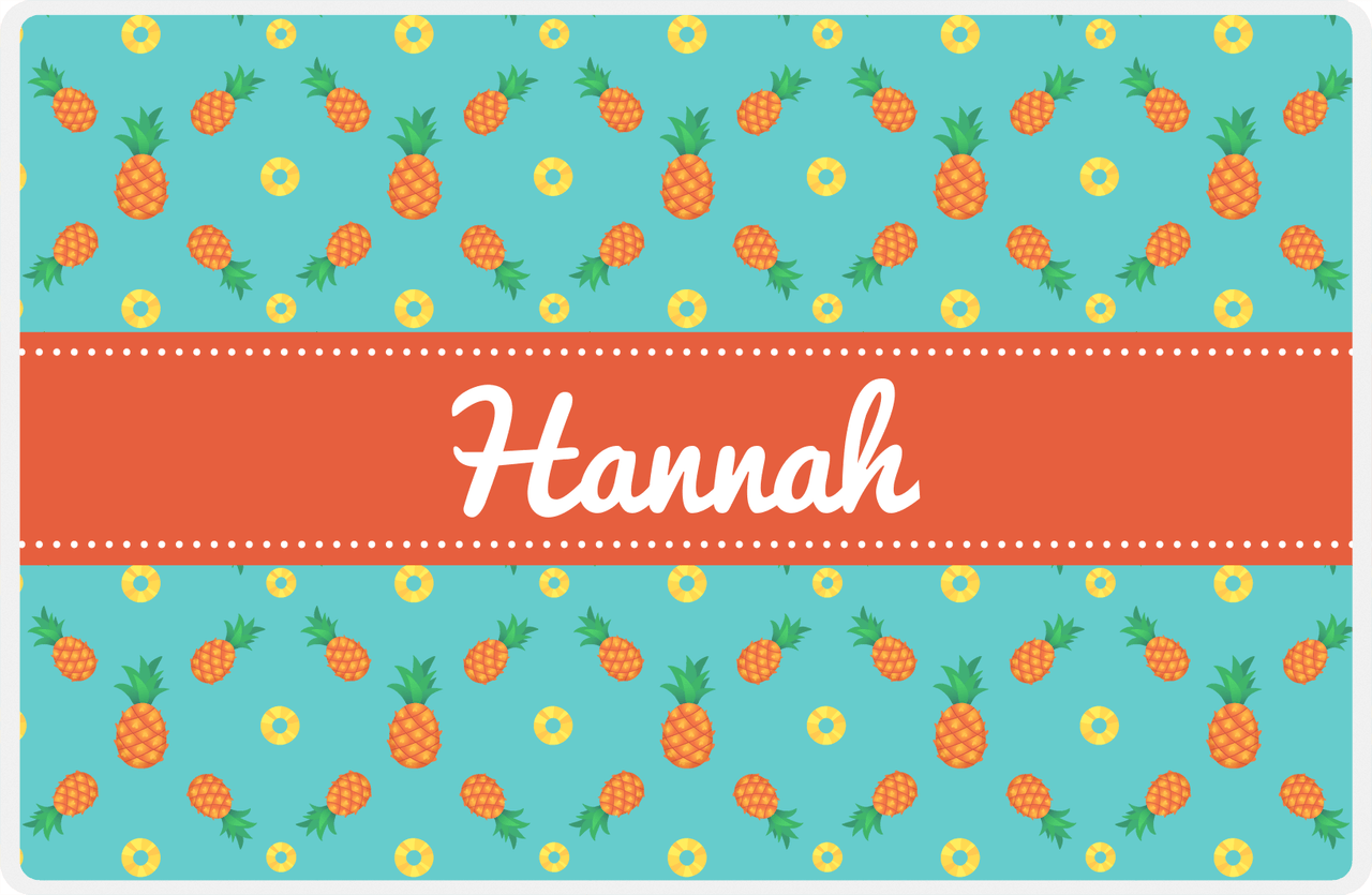 Personalized Pineapple Placemat II - Pineapple Slice - Ribbon Nameplate -  View