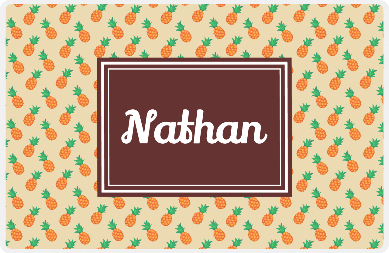 Personalized Pineapple Placemat IV - Rectangle Nameplate -  View