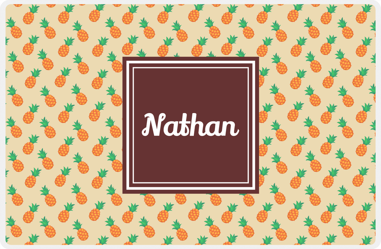 Personalized Pineapple Placemat IV - Square Nameplate -  View