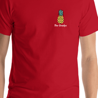 Thumbnail for Personalized Pineapple T-Shirt - Red - Shirt Close-Up View