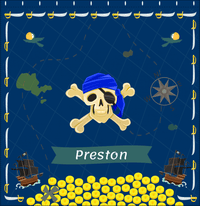 Thumbnail for Personalized Pirate Shower Curtain XXVII - Blue Background - Blue Bandana - Decorate View