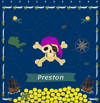 Thumbnail for Personalized Pirate Shower Curtain XXVII - Blue Background - Purple Bandana - Decorate View