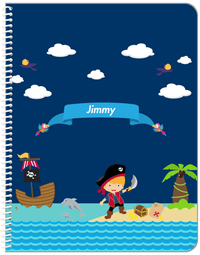 Thumbnail for Personalized Pirate Notebook IV - Boy Pirate with Sword - Blond Boy - Front View