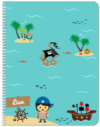 Thumbnail for Personalized Pirate Notebook X - Asian Boy Pirate - Front View