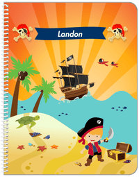Thumbnail for Personalized Pirate Notebook XIV - Boy Pirate with Sword - Blond Boy - Front View