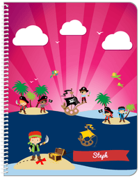 Thumbnail for Personalized Pirate Notebook XXIV - Boy Pirate with Sword - Redhead Boy - Front View