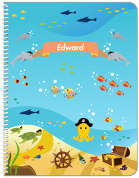Thumbnail for Personalized Pirate Notebook XXV - Yellow Octopus - Front View