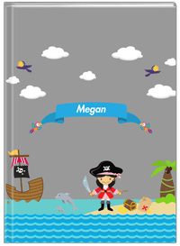Thumbnail for Personalized Pirate Journal II - Girl Pirate with Sword - Asian Girl - Front View