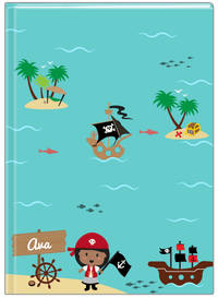 Thumbnail for Personalized Pirate Journal IX - Black Girl Pirate - Front View