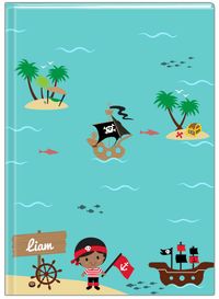 Thumbnail for Personalized Pirate Journal X - Black Boy Pirate - Front View