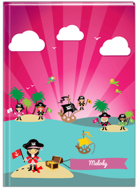 Thumbnail for Personalized Pirate Journal XXI - Girl Pirate with Flag - Asian Girl - Front View