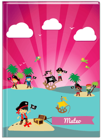Thumbnail for Personalized Pirate Journal XXIII - Boy Pirate with Flag - Asian Boy - Front View