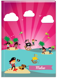 Thumbnail for Personalized Pirate Journal XXIII - Boy Pirate with Flag - Blond Boy - Front View