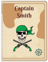 Thumbnail for Personalized Pirates Notebook - Arms, Bandana, & Eyepatch - Front View