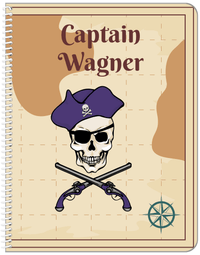 Thumbnail for Personalized Pirates Notebook - Arms, Hat, & Eyepatch - Front View