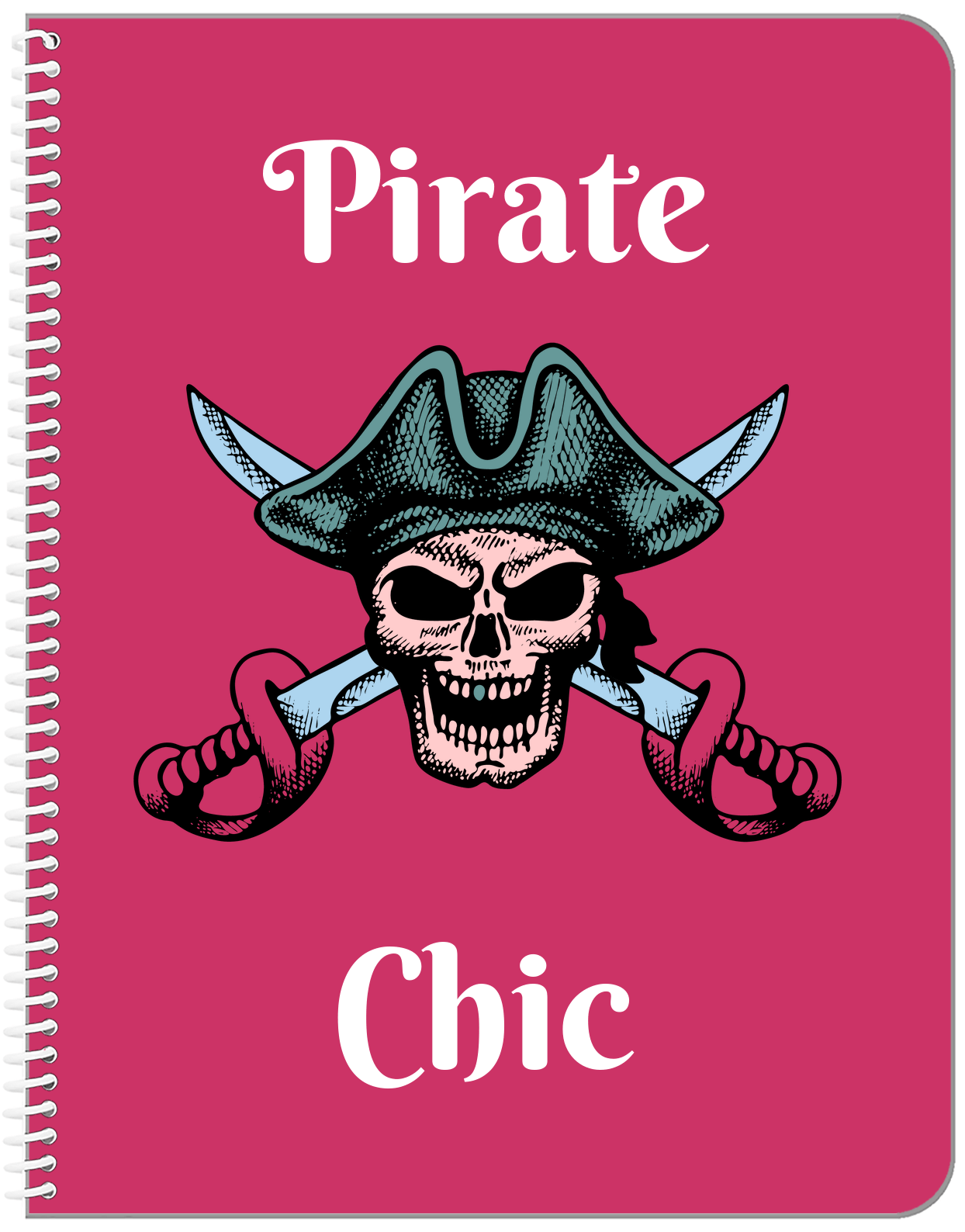 Personalized Pirates Notebook - Pirate Chic - Front View