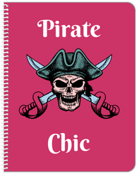 Thumbnail for Personalized Pirates Notebook - Pirate Chic - Front View