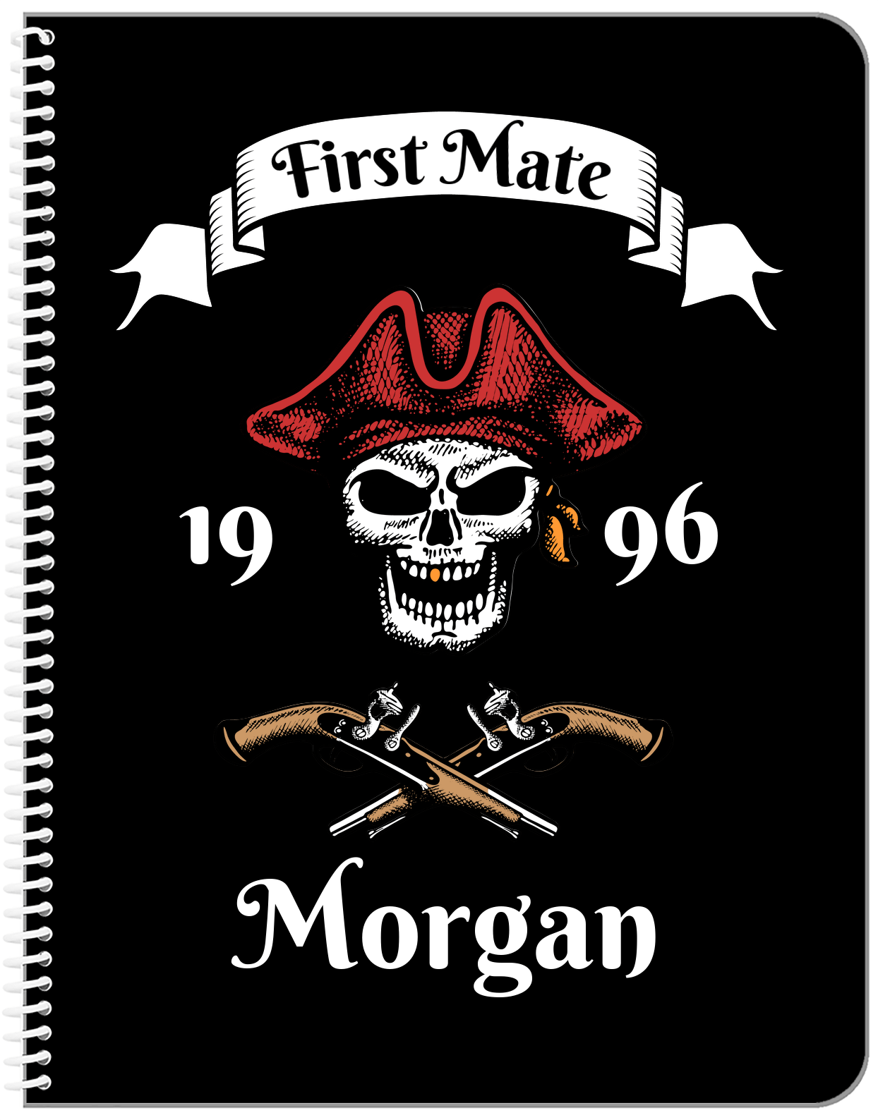 Personalized Pirates Notebook - First Mate - Front View