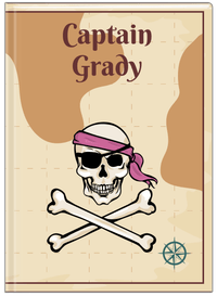 Thumbnail for Personalized Pirates Journal - Crossbones, Half Bandana, & Eyepatch - Front View