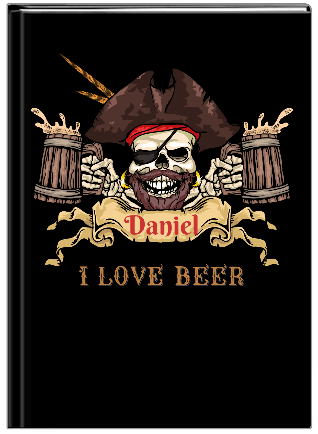 Personalized Pirates Journal - I Love Beer - Front View