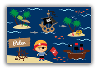 Thumbnail for Personalized Pirate Canvas Wrap & Photo Print X - Blue Background - Blond Boy - Front View