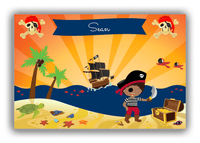 Thumbnail for Personalized Pirate Canvas Wrap & Photo Print XIV - Blue Background - Black Boy with Sword - Front View