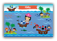 Thumbnail for Personalized Pirate Canvas Wrap & Photo Print XIX - Blue Background - Asian Girl - Front View