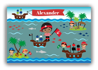 Thumbnail for Personalized Pirate Canvas Wrap & Photo Print XX - Blue Background - Black Boy - Front View