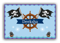 Thumbnail for Personalized Pirate Canvas Wrap & Photo Print XXVI - Blue Background - Nameplate I - Front View