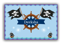 Thumbnail for Personalized Pirate Canvas Wrap & Photo Print XXVI - Blue Background - Nameplate II - Front View