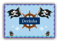 Thumbnail for Personalized Pirate Canvas Wrap & Photo Print XXVI - Blue Background - Nameplate III - Front View