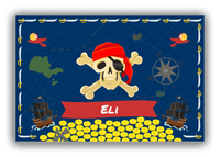 Thumbnail for Personalized Pirate Canvas Wrap & Photo Print XXVII - Blue Background - Red Bandana - Front View