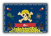 Thumbnail for Personalized Pirate Canvas Wrap & Photo Print XXVII - Blue Background - Yellow Bandana - Front View