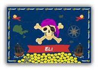 Thumbnail for Personalized Pirate Canvas Wrap & Photo Print XXVII - Blue Background - Purple Bandana - Front View