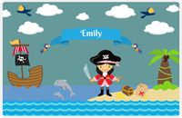 Thumbnail for Personalized Pirate Placemat - Girl Pirate with Sword I - Asian Girl -  View