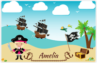 Thumbnail for Personalized Pirate Placemat - Girl Pirate with Sword II - Blonde Girl -  View