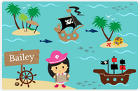 Thumbnail for Personalized Pirate Placemat - Girl Pirate III - Asian Girl -  View