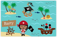 Thumbnail for Personalized Pirate Placemat - Girl Pirate III - Black Girl -  View