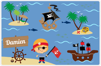 Thumbnail for Personalized Pirate Placemat - Boy Pirate III - Blonde Boy -  View
