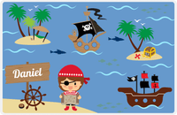 Thumbnail for Personalized Pirate Placemat - Boy Pirate III - Brown Hair Boy -  View