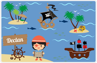 Thumbnail for Personalized Pirate Placemat - Boy Pirate III - Black Hair Boy -  View