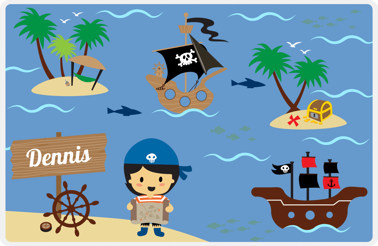 Personalized Pirate Placemat - Boy Pirate III - Asian Boy -  View