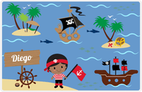 Thumbnail for Personalized Pirate Placemat - Boy Pirate III - Black Boy -  View
